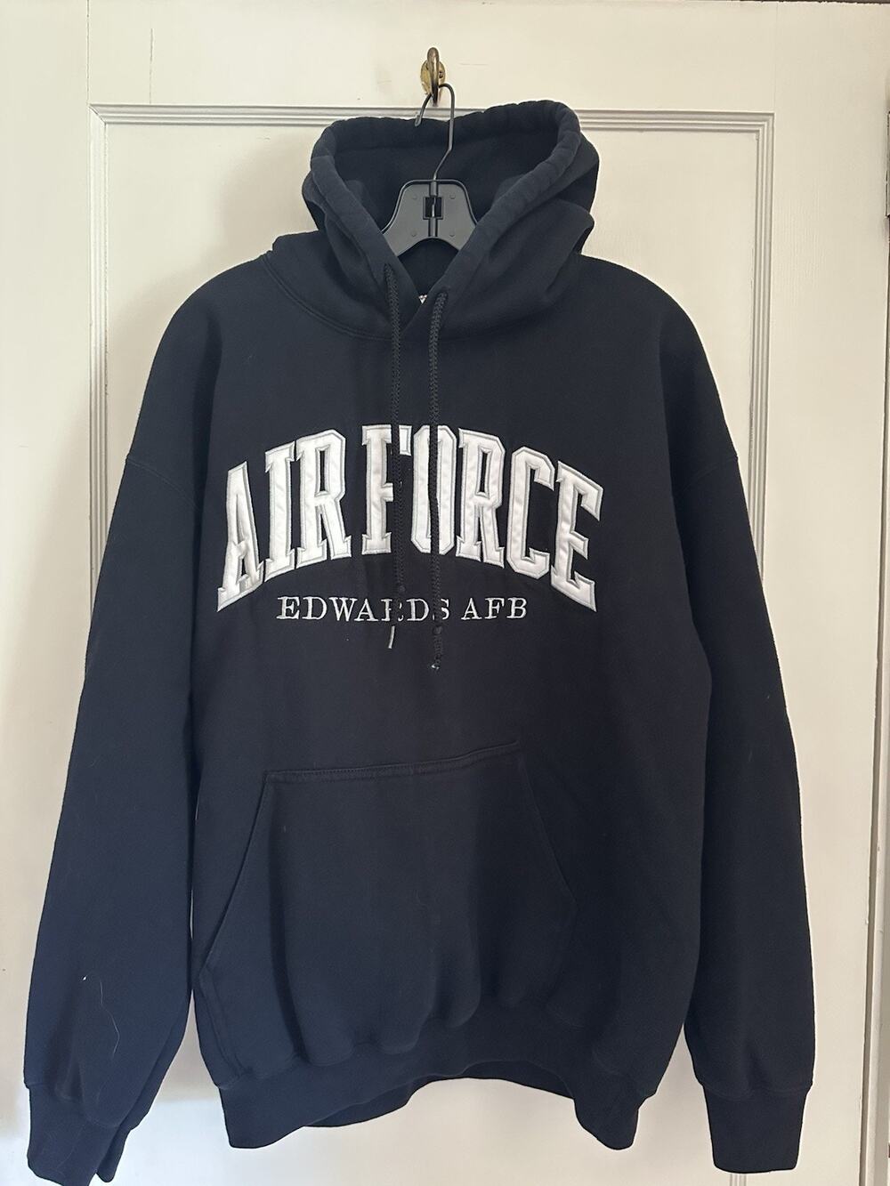 USAF Black Hoodie Edwards Air Force Base Oarsman 913 Sweatshirt Y2k